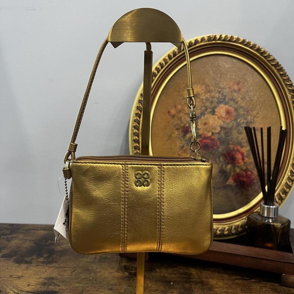 Coach Julia Soft Gold Leather Wristlet Wallet with Tags - Perfect for Digital Ca